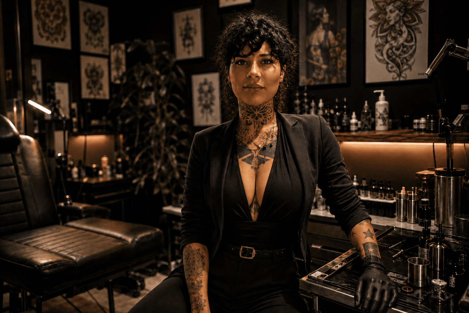 Tattoo artist Selen in the atelier
