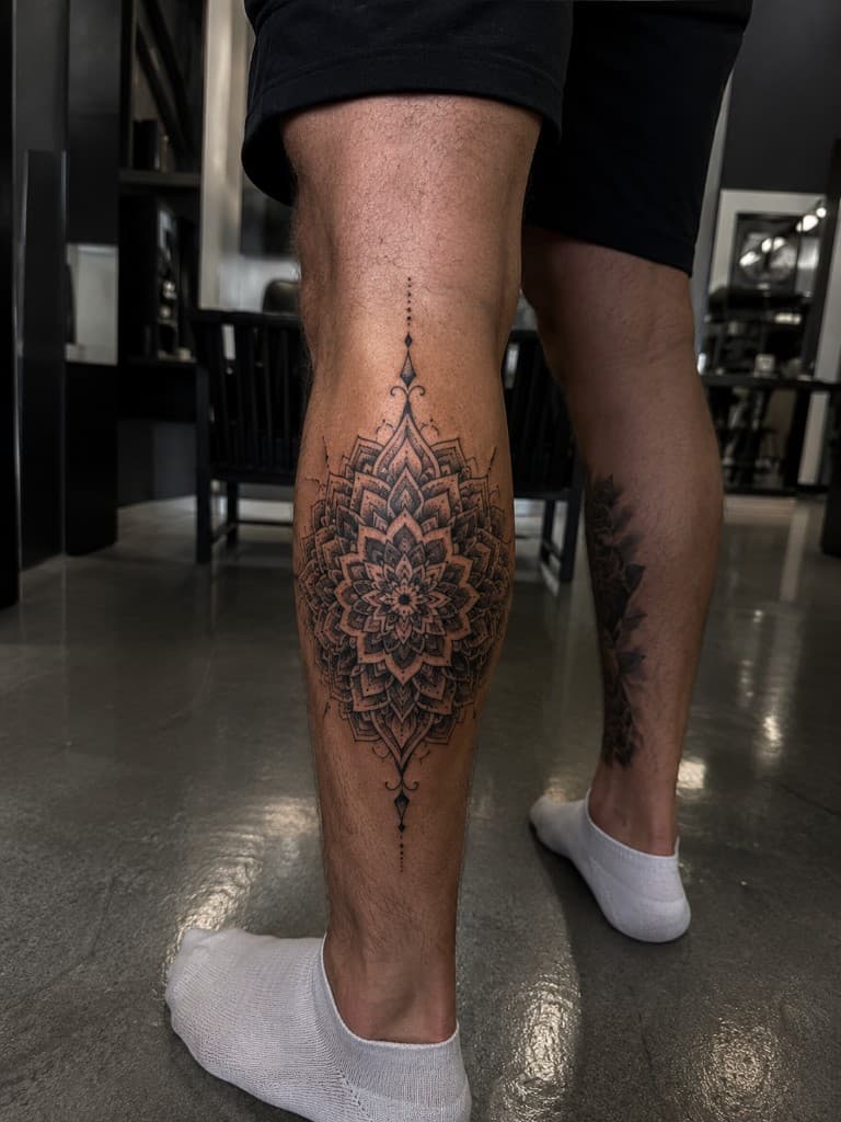 Baldır mandala dövmesi